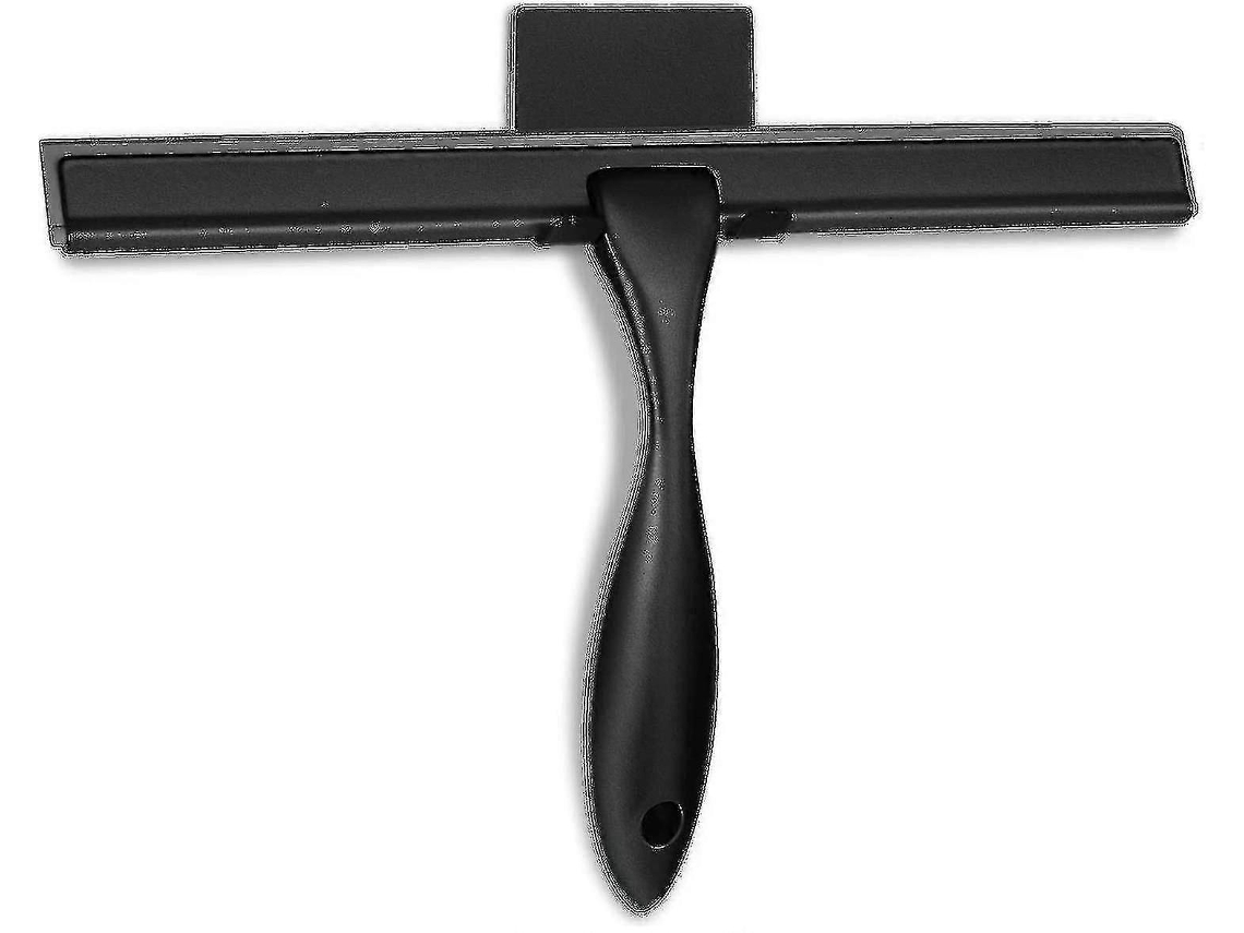 Esfregão De Chuveiro Multifuncional Para Portas De Banheiro, Vidro E Para-brisa - Preto, Aço Inox, 12 Polegadas