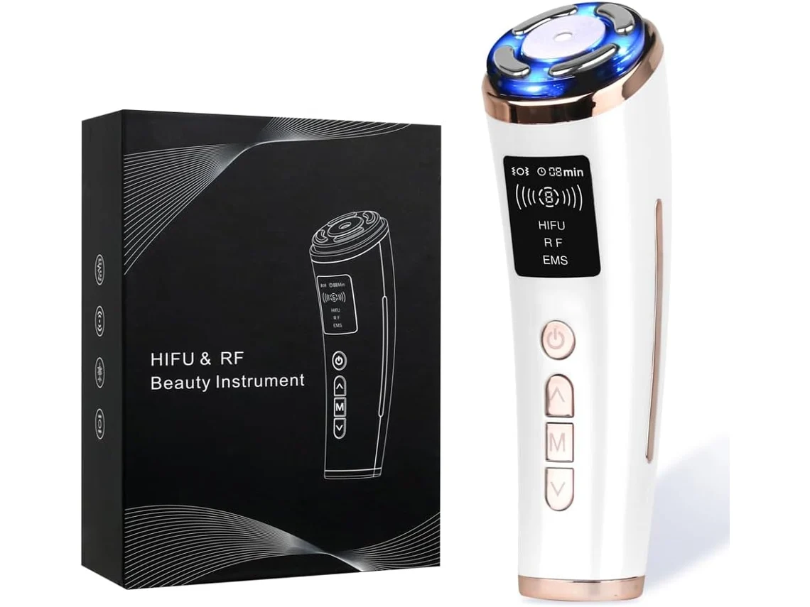 Máquina Facial Hifu 3 Em 1: Remoção De Rugas Ultrassom Rf Ems Rejuvenescimento Da Pele Antienvelhecimento Branco