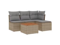 Garden Sofa Set, Garden Sofa Sets Vidaxl Bege Rattan / Vime (n/a)