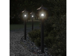 Vidaxl Candeeiro De Chão Para Exterior 80 Cm Aço Inoxidável Preto