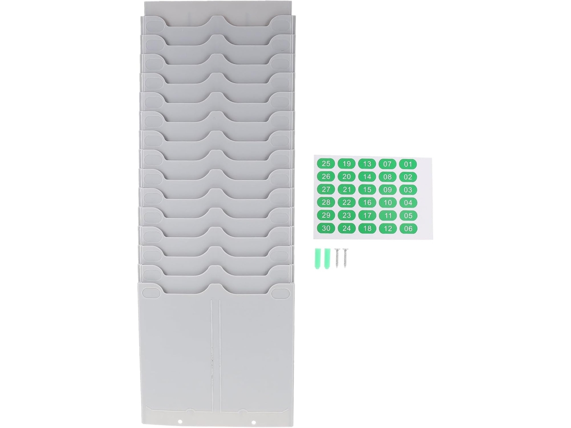 Prateleira de Parede Telescópica Amosfun com 30 Compartimentos em Plástico Flexível, Porta cartões Ponto Flexí