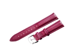 Pulseira de relógio casual e elegante de 18 mm em couro PU com textura de lagarto roxo.