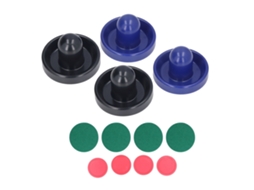Primerox 12pcs Acessórios de Air Hockey Mesa: 4 Pushers 96mm, 4 Discos 64mm e Preenchimentos Verdes