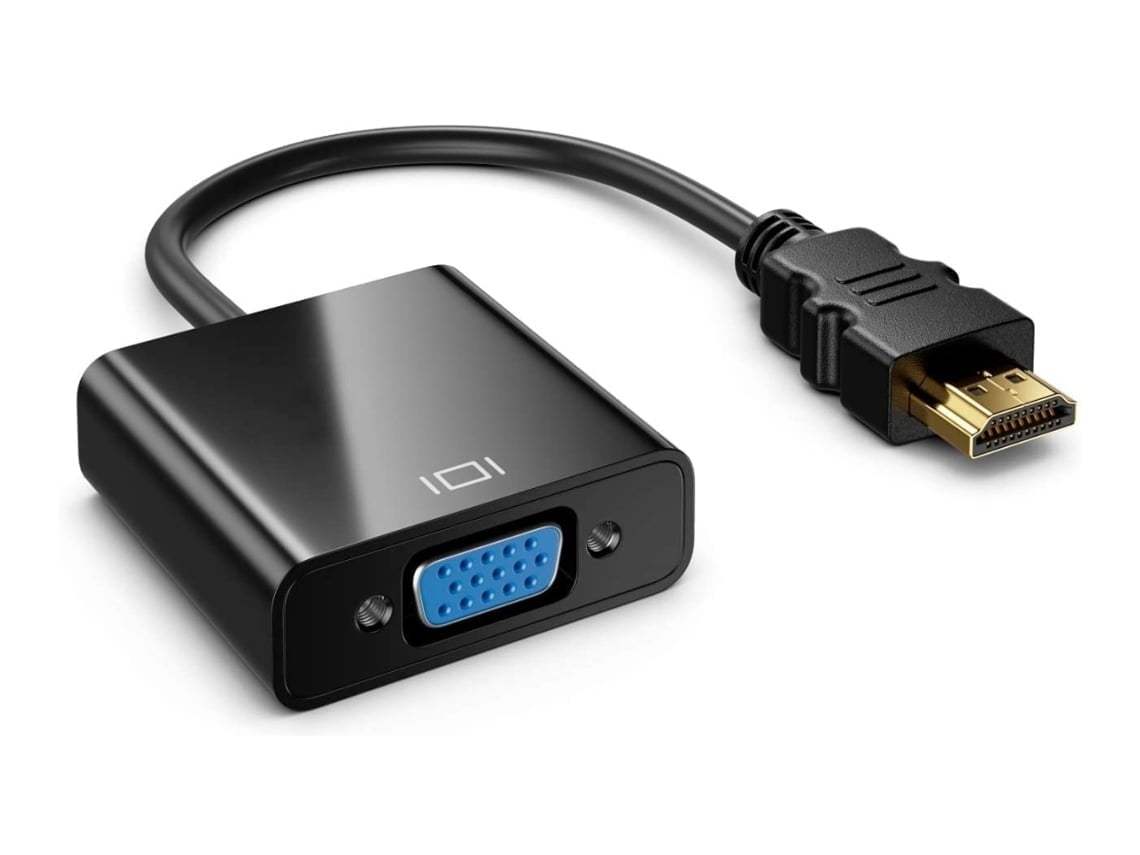 Cabo Adaptador Hdmi Para Vga Conversor Hdmi Para Vga Banhado A Ouro 1080p Preto*