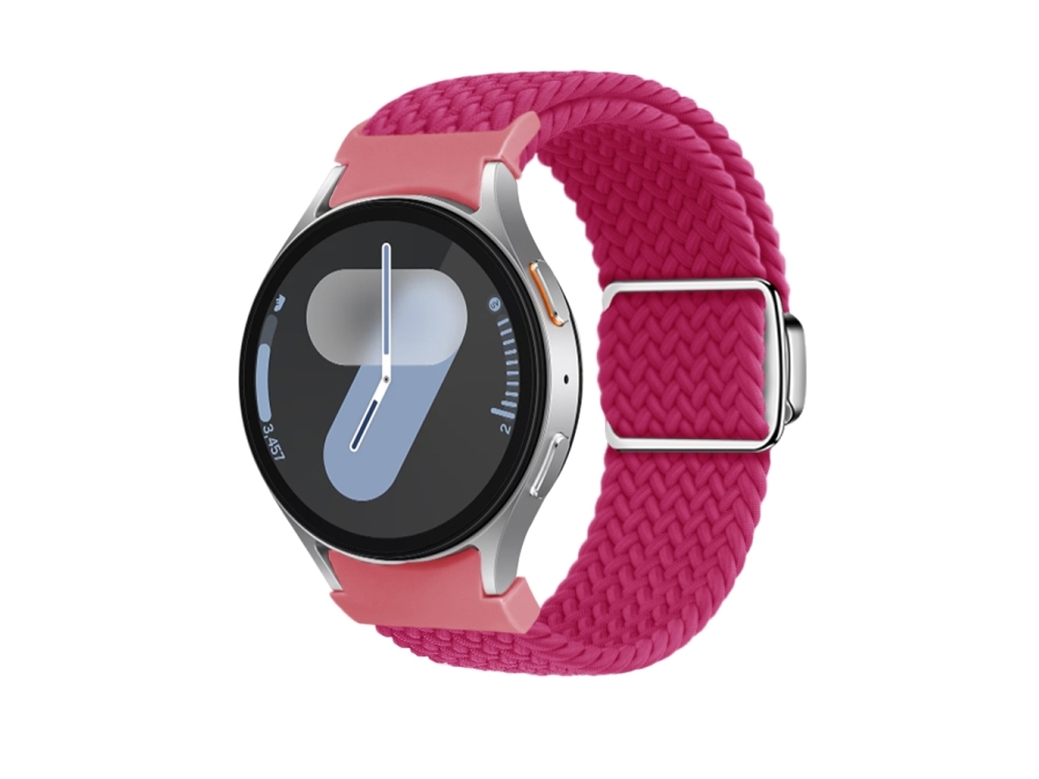 Bracelete Para Samsung Galaxy Watch 7/6/5/4 - Loop Nylon - Fivela Magnética - Framboesa