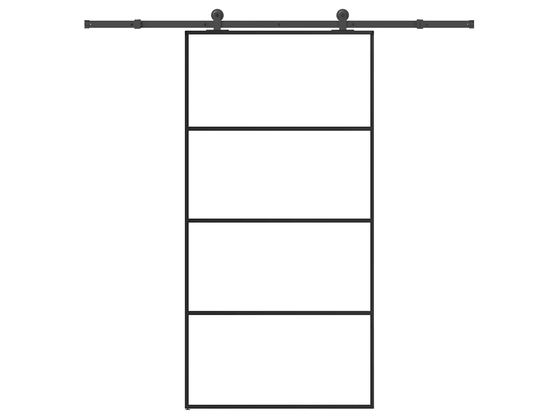 Vidaxl Porta Desliz. C/ Conj. Ferragens 102,5x205cm Vidro Esg/alumínio