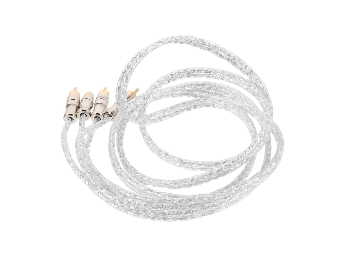 Kit Com 2 Cabos De Áudio Automotivos Em Cobre Puro, Transmissão Nítida.