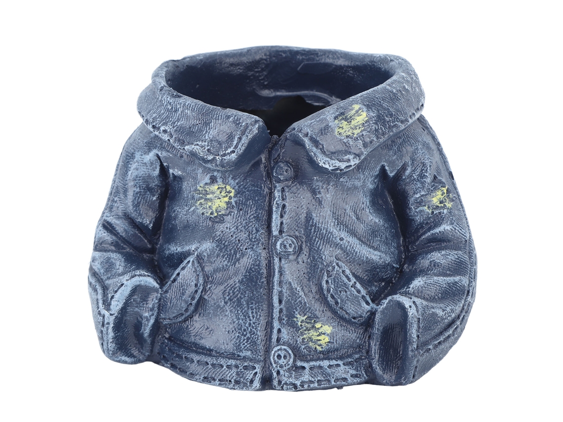 Ats maceta Criatsiva com Jaqueta Azul Maceta de Resina para Suculentas Jardim Maceta Decoratsiva Divertida