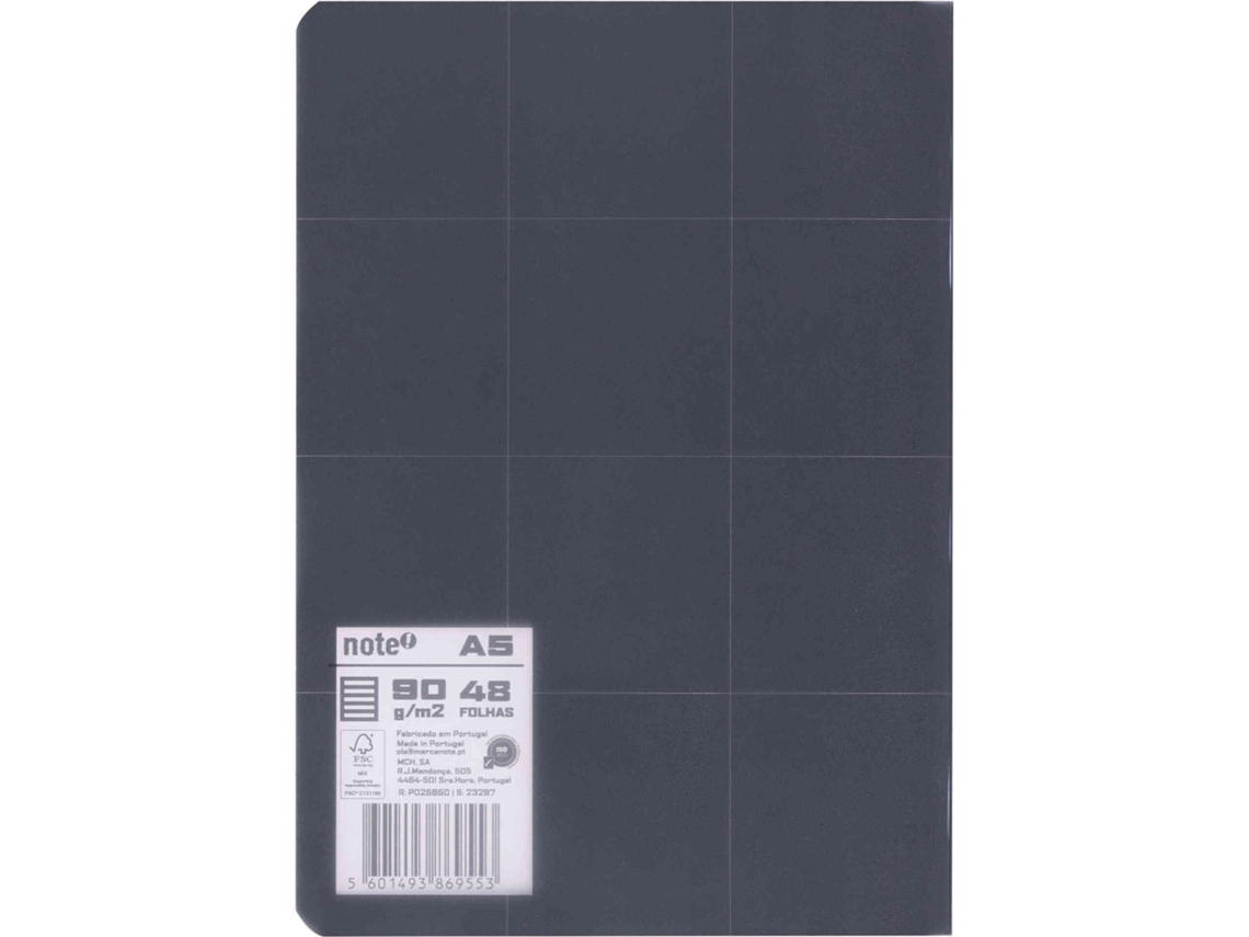 Caderno Agrafado Flexível A5 Pautado Preto Pure Leccit Note!