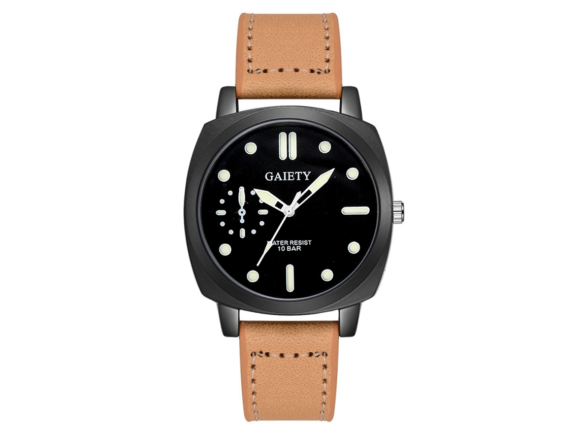 Relógio de pulso masculino Gaiety, analógico, de quartzo, com mostrador personalizado (bege)