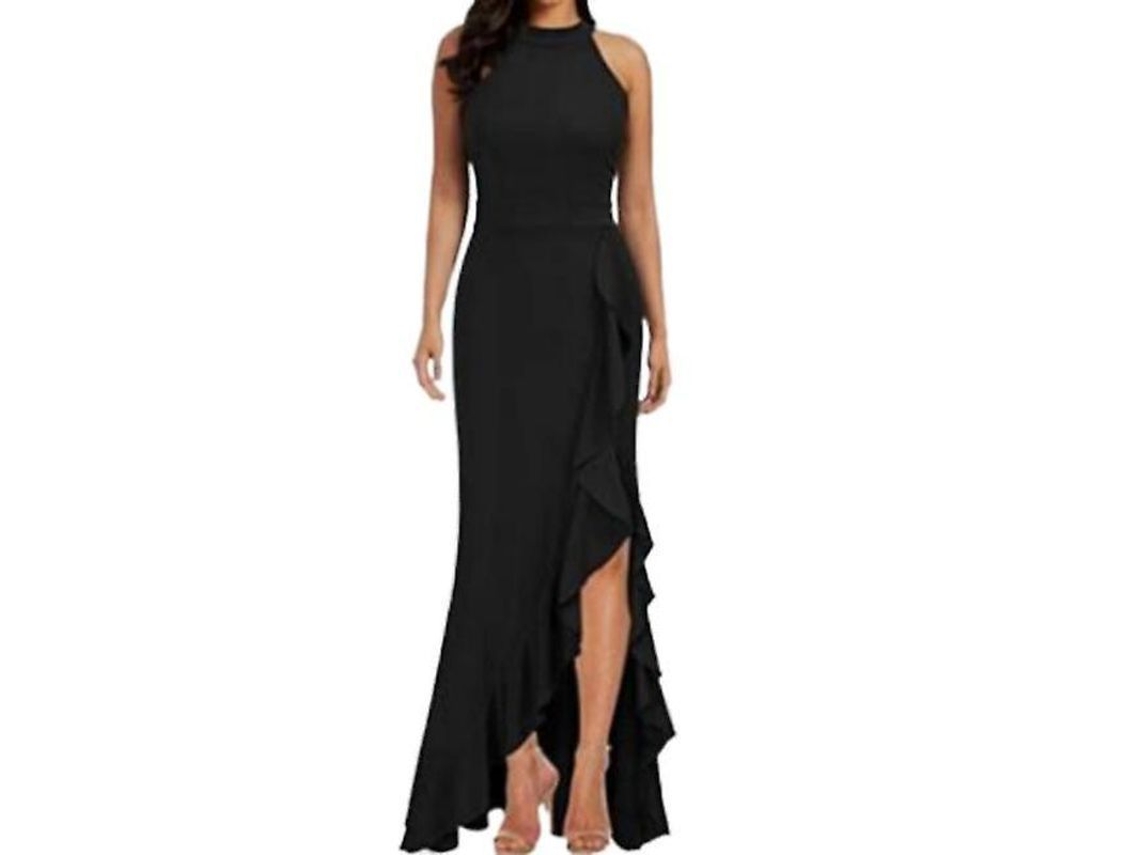2026 vestido Largo de Verano para Mujer Con Falda de Volantes Y Split Sexy para Ocasiones Formales