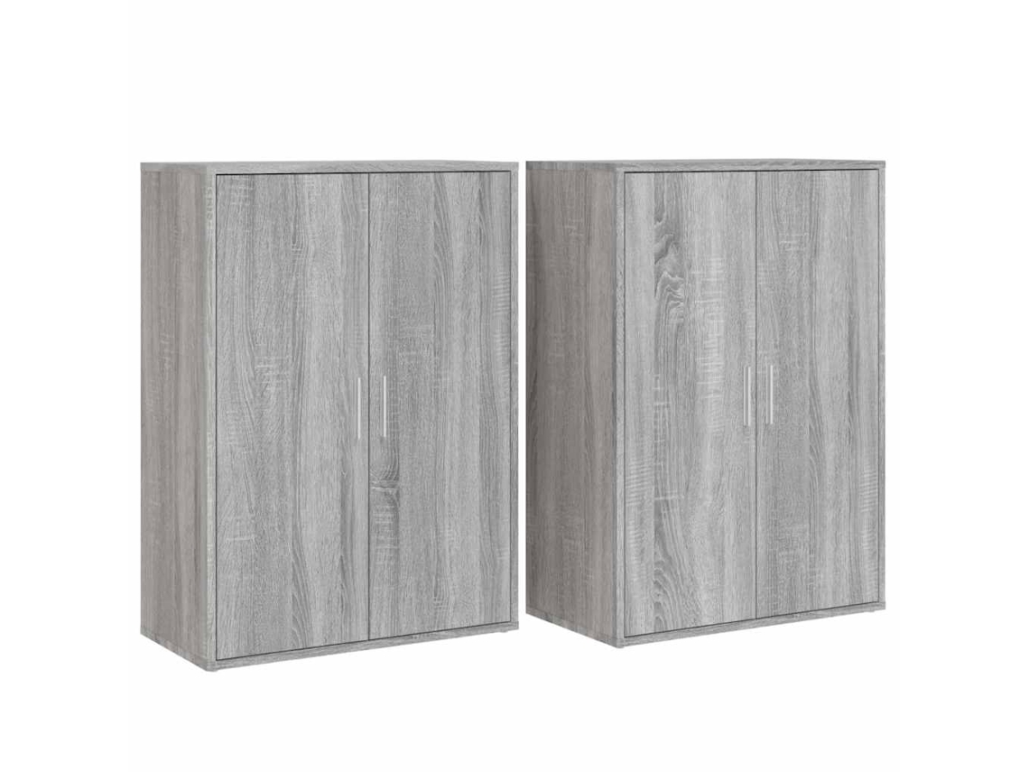 Conjunto de 2 Aparadores Madeira Derivados Cinzento Sonoma MAISON EXCLUSIVE (60x31x84 cm)