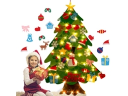 Árvore de natal de feltro faça você mesmo, decoração de natal feltro faça você mesmo, luzes led enfeites destacáveis, presentes de natal para crianças