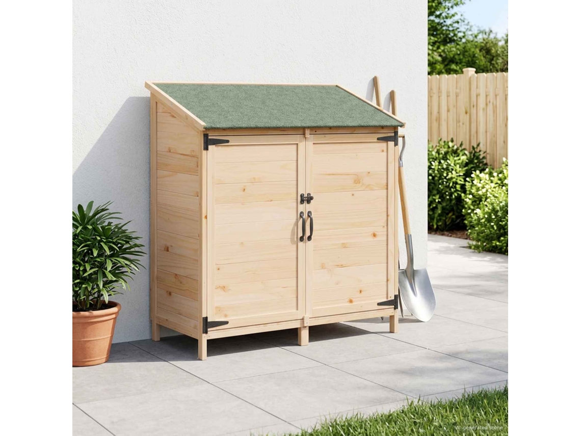 Vidaxl Galpão De Jardim Com Telhado Natural 106,5 X 56 X 113,5 Cm