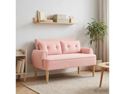 Vidaxl Sofá De Dois Lugares Com Botão Acolchoado Rosa 117 X 67 X 77 Cm