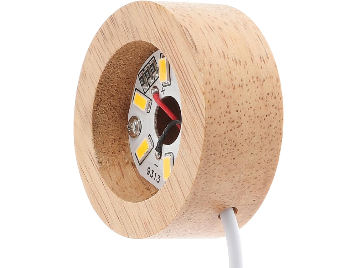 Base De Madeira Galpada Para Lâmpada Usb, Ideal Para Globos De Neve Com Cúpula Vidro, Suporte Para Luz Led De 3w E 5v
