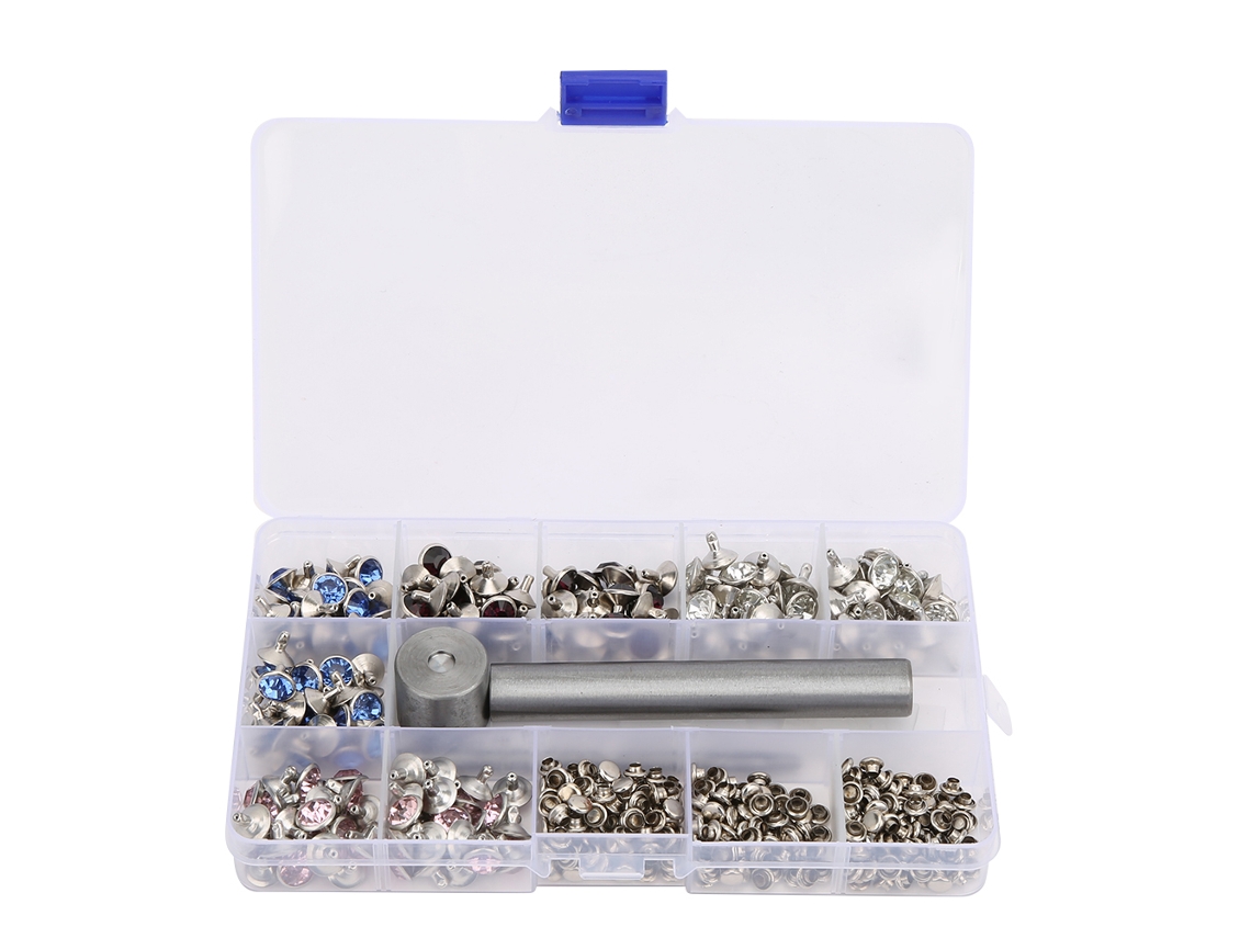 200 peças de rebites punk com strass de dupla face em 4 cores para cinto de couro, sapatos, decoração, ferramentas faça você mesmo, Slowmoose