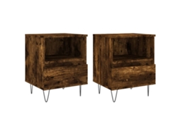 Bedside Cabinet, Bedside Cabinets Vidaxl Marrom Madeira Processada (n/a)