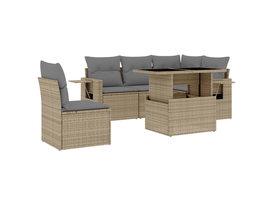 Garden Sofa Set, Garden Sofa Sets Vidaxl Bege Rattan / Vime (n/a)