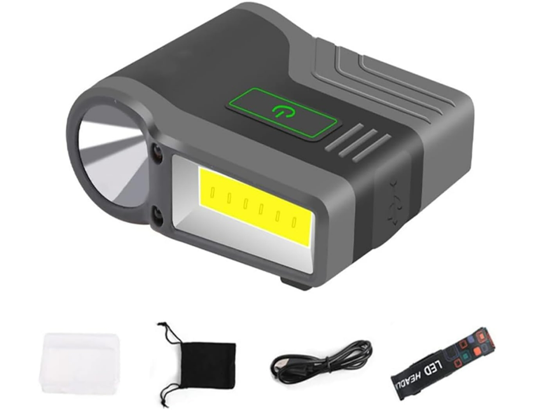 Luz de Chapéu Led Recarregável, Mãos Livres, Usb, com Sensor de Movimento, Ajustável . HALINUIA