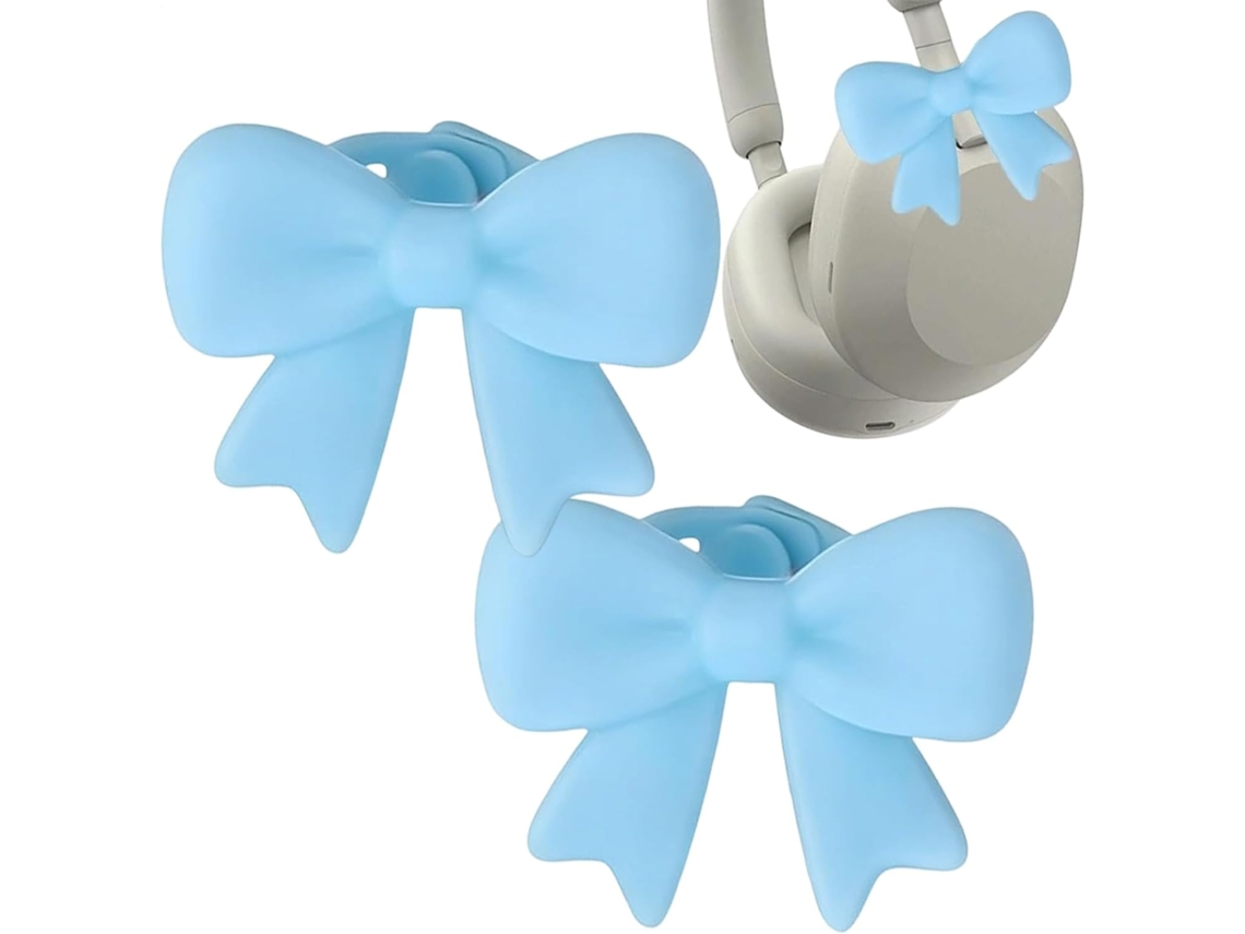 Acessórios Fofos Para Fones De Ouvido – Laço Silicone 3d, Conjunto De 2 Peças Com Clipes Para Fones Ouvido, Design