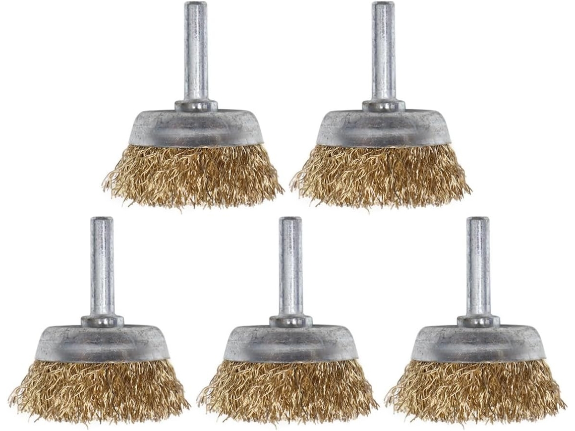 Conjunto Genérico De 5 Escovas Aço Inoxidável Para Furadeiras, Acessório Durável Para Polimento E Limpeza De Superfícies