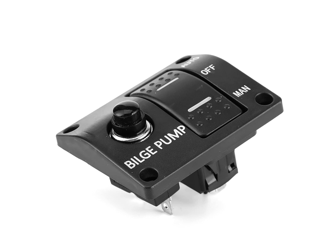 Painel De Interruptores 3 Vias, Desligamento Automático, Manual, 12v, 24v, Com Indicador Led, Disjuntor Integrado De 15a