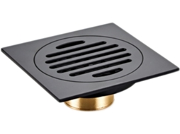 Ralo De Piso Para Banheiro, 1 Peça, Latão Preto, Ralo Linear Quadrado De 4 Polegadas Para Chuveiro, Ralo Para Chuveiro