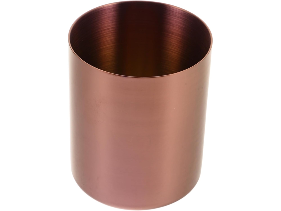 Porta Canetas Cilíndrico Em Aço Inoxidável Com Base Anti Tombamento, Porta Lápis Eletrolítico Multif Gokoco