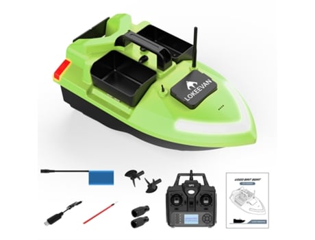 Barco De Isca Lokeevan V020 Gps (controle Remoto 500 M, 3 Recipientes De Isca Carga De 2 Kg Verde)