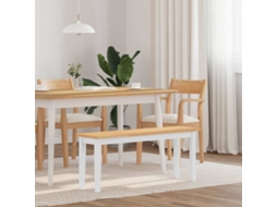 Banco Interior | Banco 110 Cm Madeira Seringueira Maciça Branco