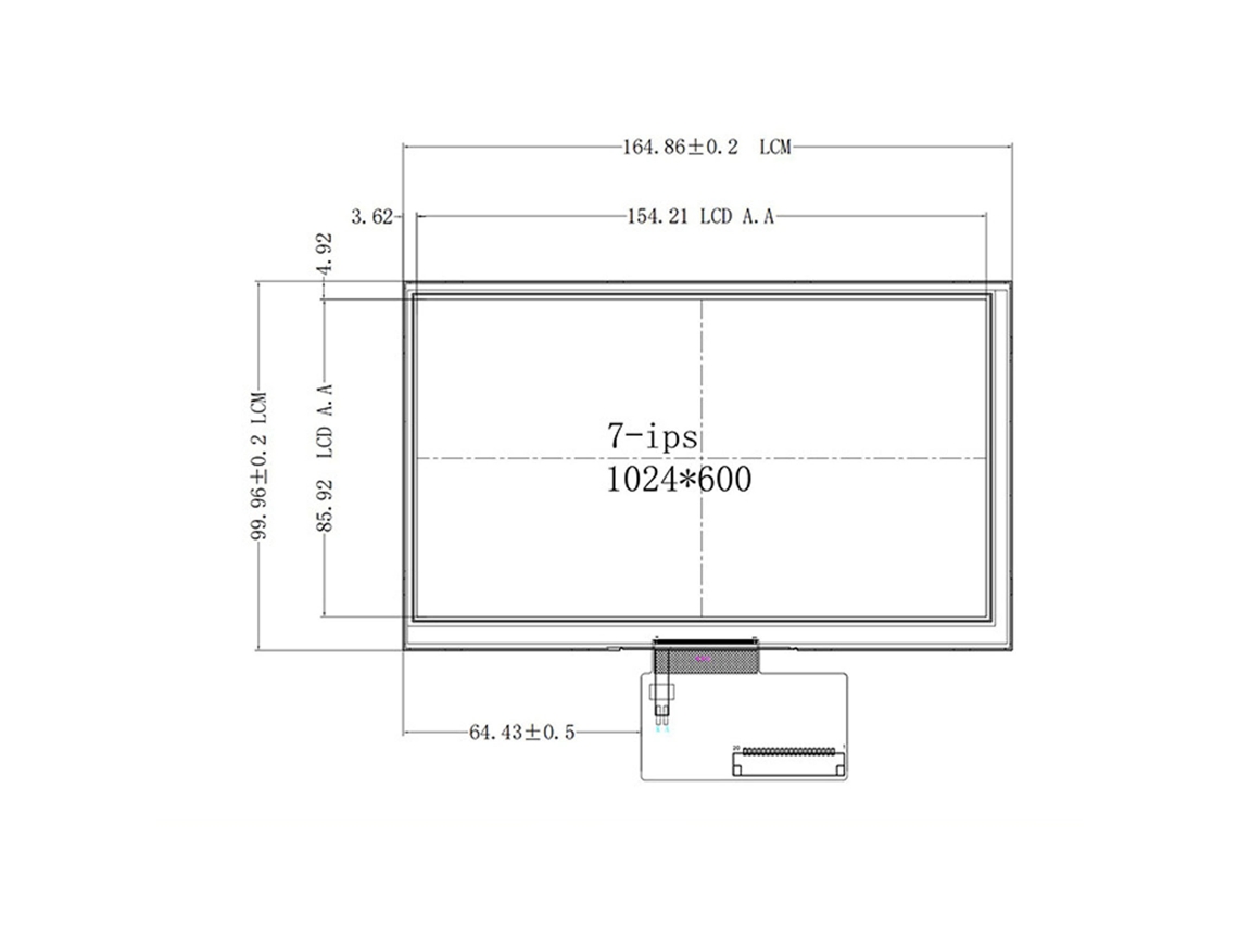 Tela Touch Ips Lcd Tft Display Full View 1024x600