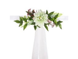 Laxiscreed Cadeira Decorativa Com Flores Artificiais Verdes Para Casa E Evento