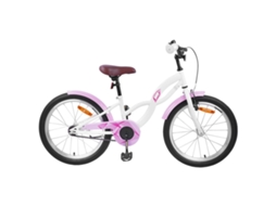 Vidaxl Bicicleta Infantil 18 Polegadas Para 5-7 Anos Branco