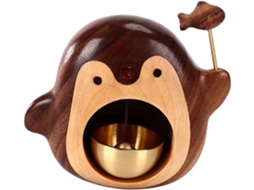 Campainha De Madeira Nogueira Preta, Sinos De Bronze, Série Pinguim, Presentes De Decoração Casa
