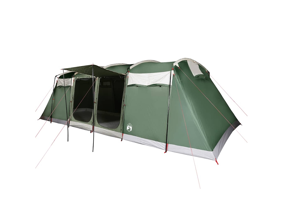 Tenda familiar túnel para 8 pessoas VIDAXL impermeável verde