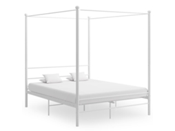 Estrutura De Cama Vidaxl Branco Metal (208x166x201 Cm)