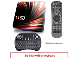 Box Smart Tv Para Android 10.0 4K 4Gb 32Gb 64Gb 3D Vídeo 4+64Gbritish Plug+I8 Keyboard