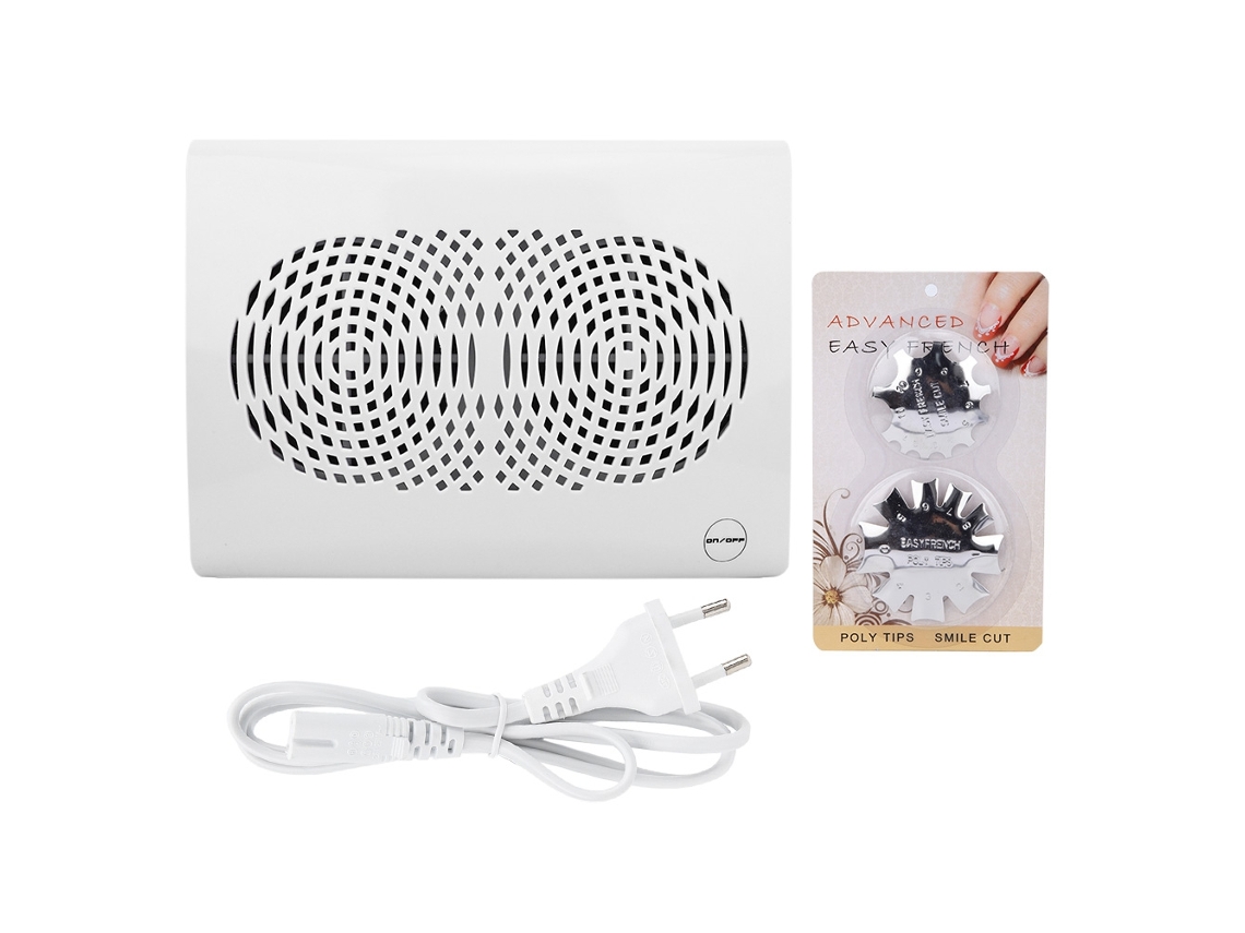 Aspirador/coletor de pó para unhas com ventilador duplo de 20 W para salão de beleza
