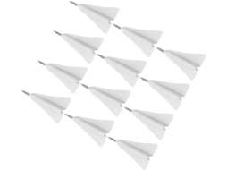 Tachinhas Secfou Fácil de Usar e Armazenar, Itens Abs e Aço, com Delicado Formato Papel Avião, Embalagem com 12 Unidades