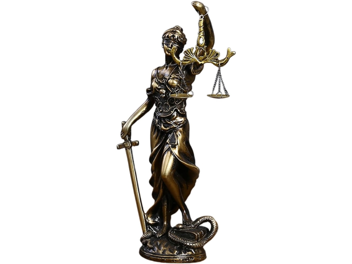 Estatueta De Resina Da Dama Da Justiça, Estátua De Mesa Da Deusa Com Balança.