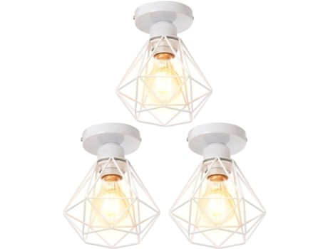 Lâmpada Pendente Industrial Retro Branca E27 16cm Para Corredor Escada Quarto Nernnernv