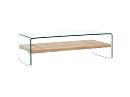 Mesa De Centro 98x45x31 Cm Vidro Temperado Transparente Lovely Home