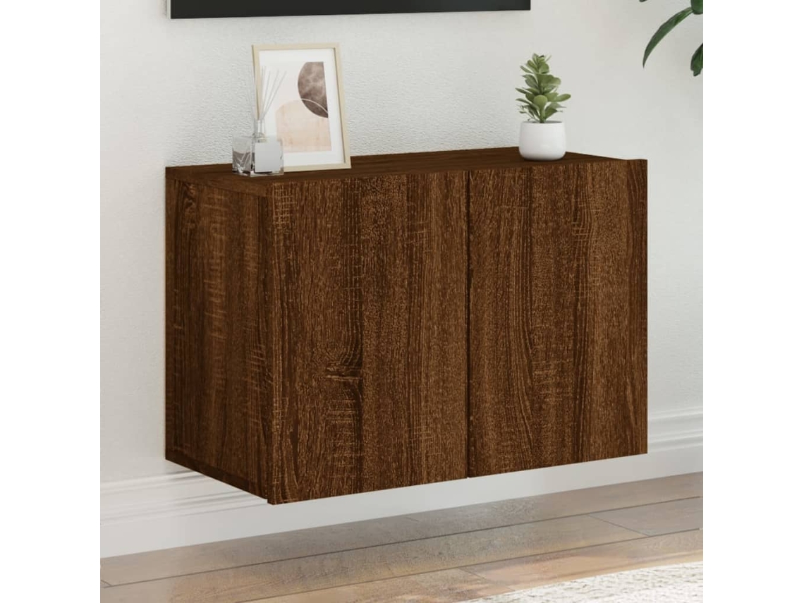 Vidaxl Móvel De Parede Para Tv 60x30x41 Cm Carvalho Castanho