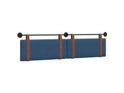 Conjunto 1 Cabeceira Suspensa Vidaxl Azul Couro Sintético (210 X 55 X 5 Cm)