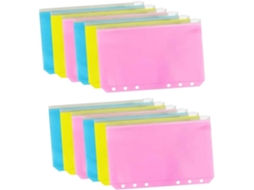 Conjunto Osaladi com 12 Sacolas Organizadoras Coloridas em PVC com Zíper para Recibos, Documentos e Contas - Ideias para