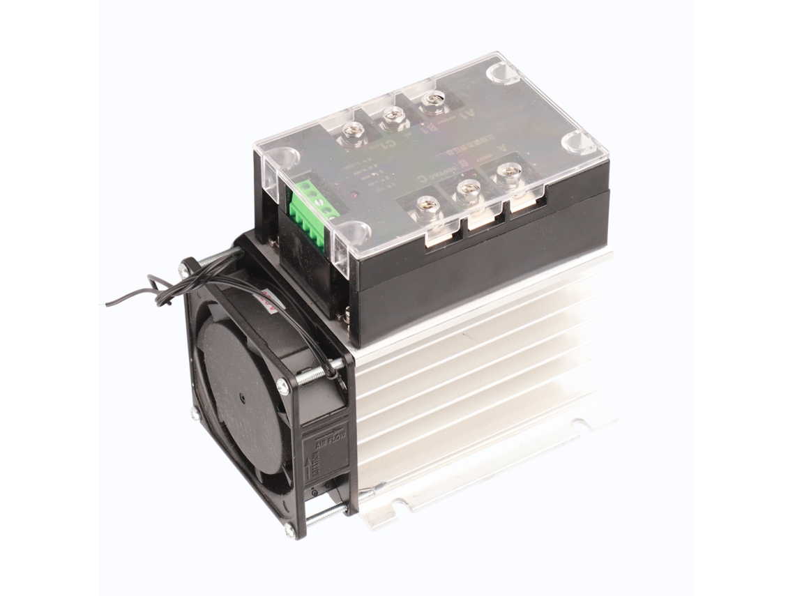 Regulador De Estado Sólido Trifásico Thyristor Tsr‑80wa‑h Com Radiador: Controle De Temperatura, Tensão E Aclaramento Ac380v