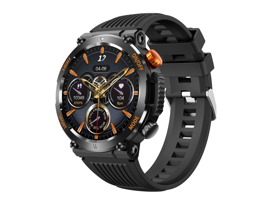 (preto) Smartwatch Bluetooth Com Tela Redonda De 1,46 Polegadas Para Monitoramento De Saúde E Diversos Modos Esportivos.