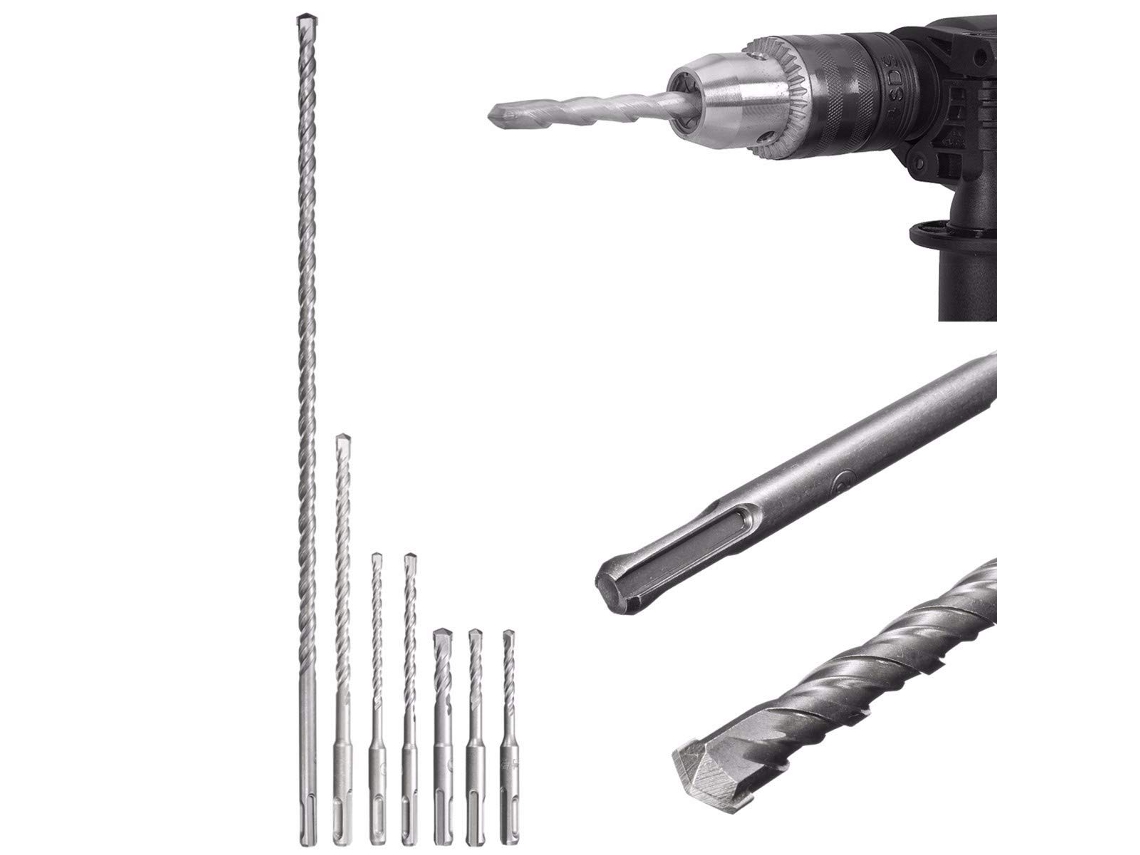 Conjunto de 7 Brocas para Furadeira Impacto com Encaixe SDS Plus 6-12 Peças