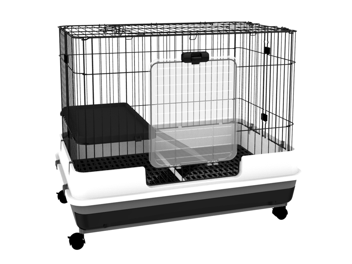 Gaiola Hamster 5 Andares E-TOWN, com tubos, roda, casinha, escadas, bebedouro, 46x30x58cm, verde